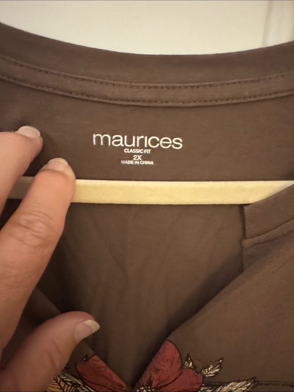 Maurices Brown Graphic Tee with Red & Cream Accents - Picture 2 of 2